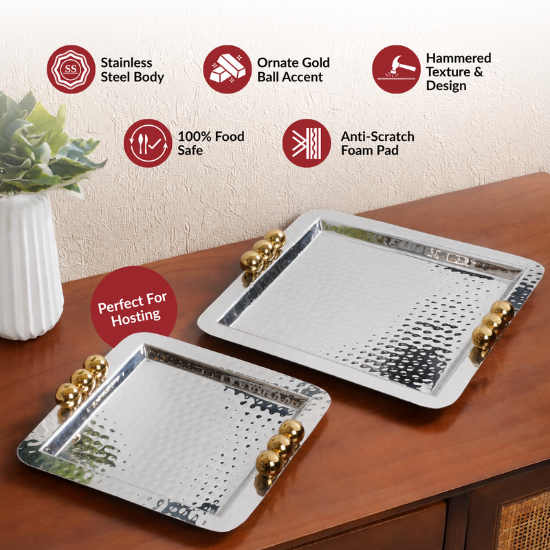 Aurelia Ornate Square Tray Set Of 2