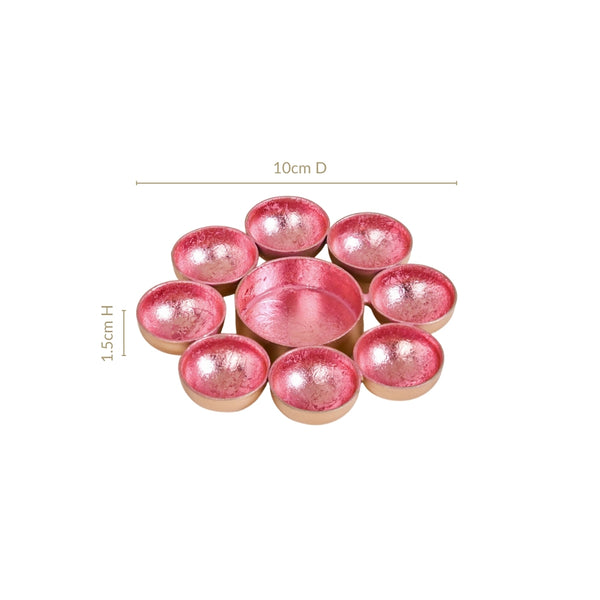 Aurora Blush Iron Tealight Holder Set Of 3