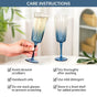 Aurora Ombre Fluted Champagne Glass Set Of 2 Blue 220ml