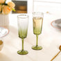 Aurora Ombre Fluted Champagne Glass Set Of 2 Green 220ml