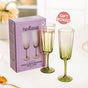Aurora Ombre Fluted Champagne Glass Set Of 2 Green 220ml