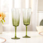 Aurora Ombre Fluted Champagne Glass Set Of 2 Green 220ml