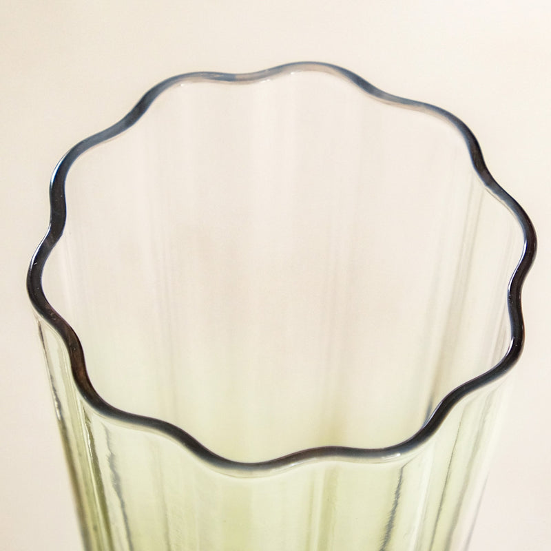 Aurora Ombre Fluted Champagne Glass Set Of 2 Green 220ml