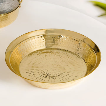 Authentic Brass Hammered Deep Dish