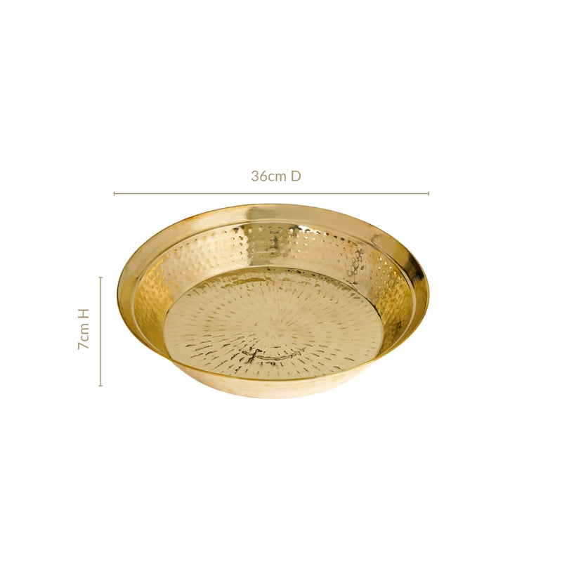 Authentic Brass Hammered Deep Dish