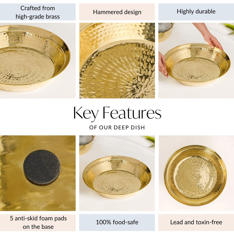 Authentic Brass Hammered Deep Dish