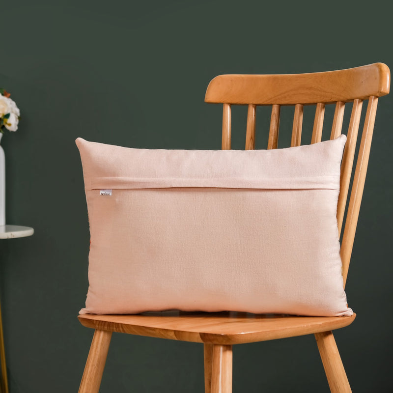 Autumn Allure Embroidered Cushion Cover For Home Decor 20x14 Inch