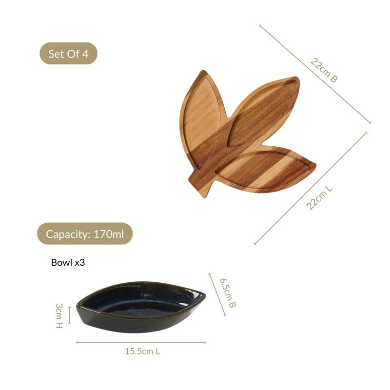 Three Leaf Porcelain Platter Set