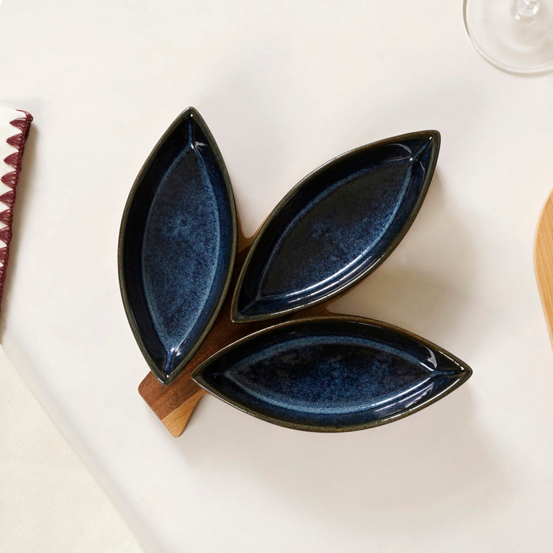 Three Leaf Porcelain Platter Set