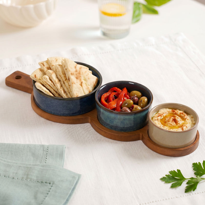 Stoneware Trio Serving Platter Set Of 4
