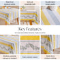 Azzurro Dining Table Cloth For 6 Seater 154 x 208cm