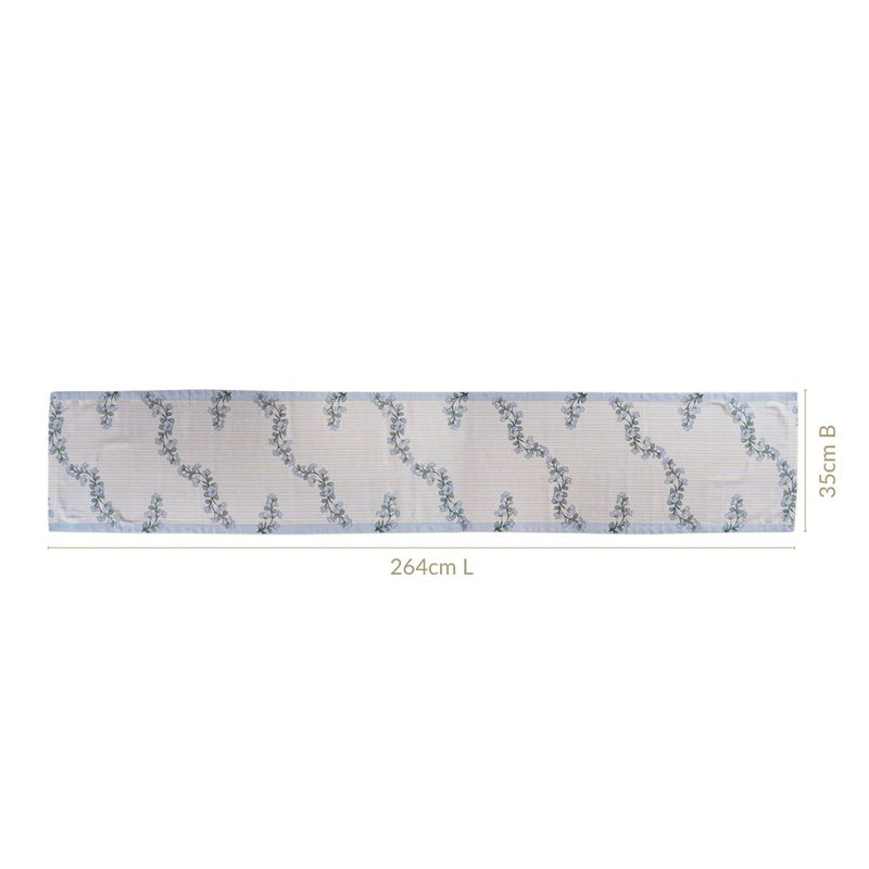 Azzurro Cotton 8 Seater Table Runner 140x14cm