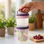 Stacko Salad Box With Dressing Cup And Spoon Purple 1020ml