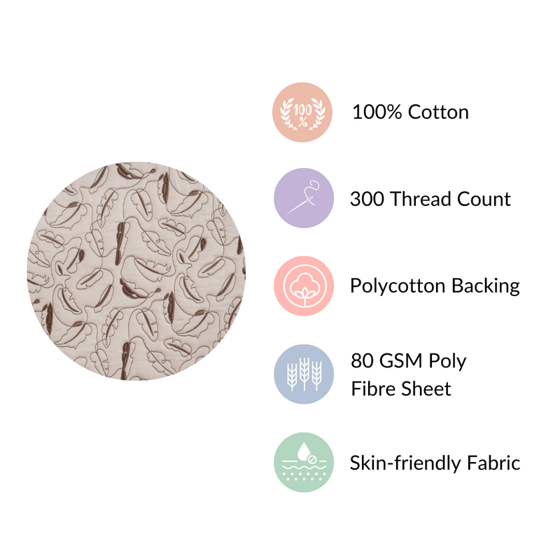 Premium King Size Bed Cover Beige