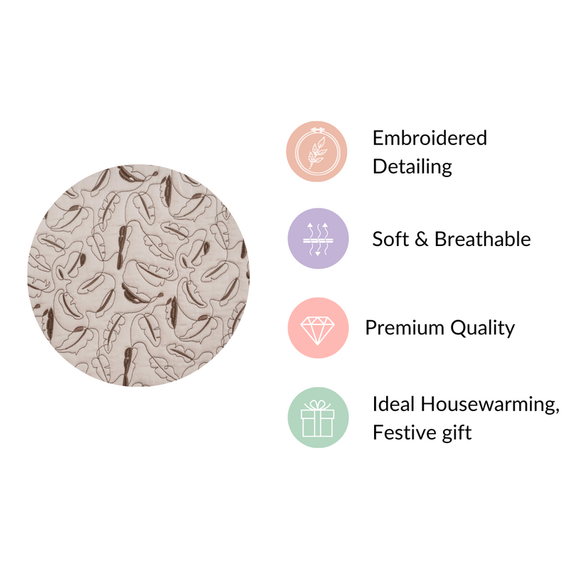 Premium King Size Bed Cover Beige