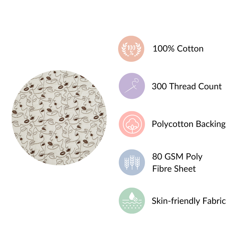 King Size Embroidered Cotton Bed Cover Off-White