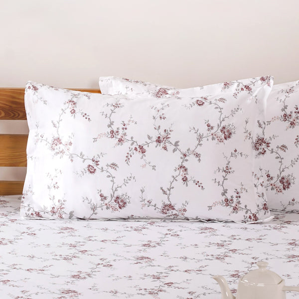 Floral 100% Pure Cotton Night Bedsheet Set 180 TC Soft Touch King Size 275x275 cm