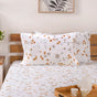 Yellow Floral Printed Cotton Bedding Set For King Size Bed