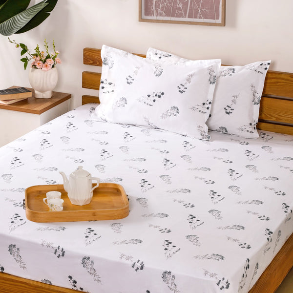 Organic Cotton Printed Bedsheet And Pillow Case Set