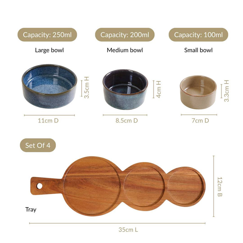 Stoneware Trio Serving Platter Set Of 4