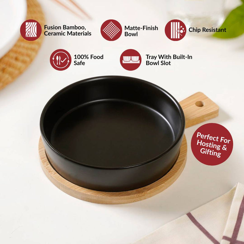 Bake And Serve Bowl Platter Set Of 2 Matte Black