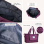 Montara Chic Foldable Expandable Travel Bag Wine Magenta