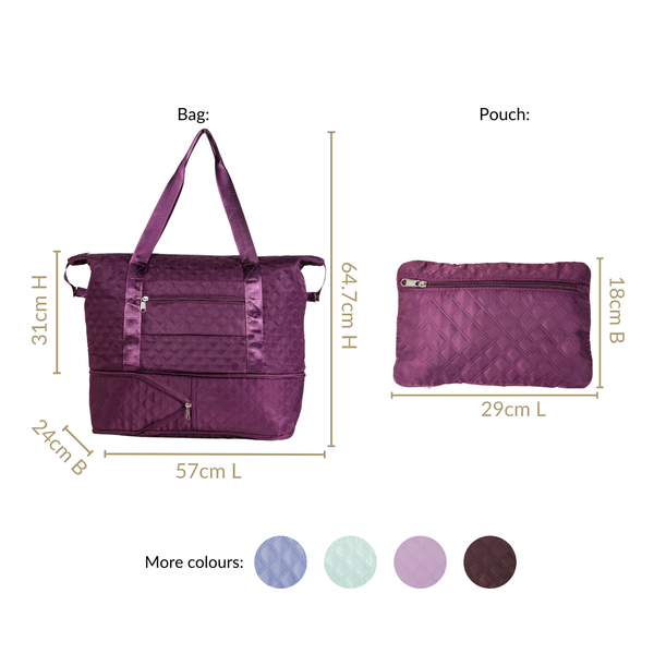 Montara Chic Foldable Expandable Travel Bag Wine Magenta