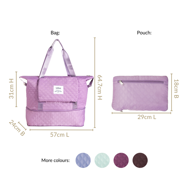 Montara Waterproof Over Night Bag Foldable Expandable Violet