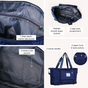 Movo Dual Expansion Travel Bag With Removable Wheels Dark Blue