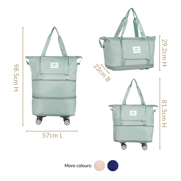 Movo Double Expandable Travel Bag With Detachable Wheels