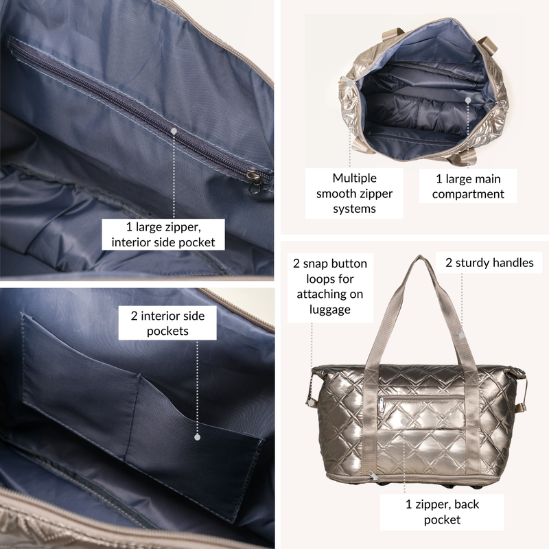 Movo Expandable  Bag With Detachable Wheels Metallic Brown