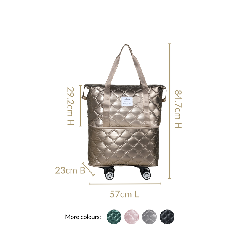 Movo Expandable  Bag With Detachable Wheels Metallic Brown