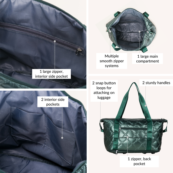 Expandable Movo Travel Bag With Removable Wheels Metallic Green