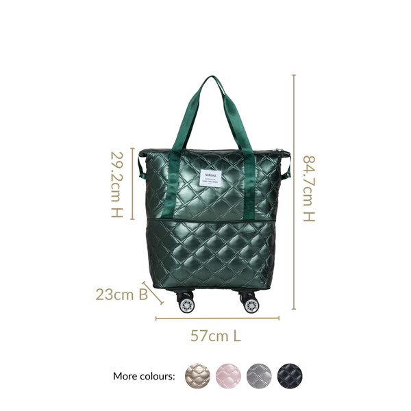 Expandable Movo Travel Bag With Removable Wheels Metallic Green