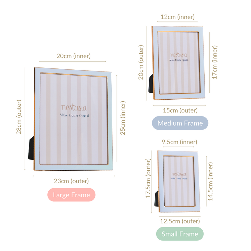 Set Of 3 Decorative Picture Frames Blue