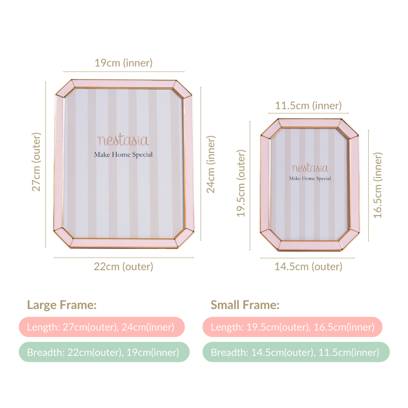 Set Of 2 Opulent Photo Frames Pink Gold