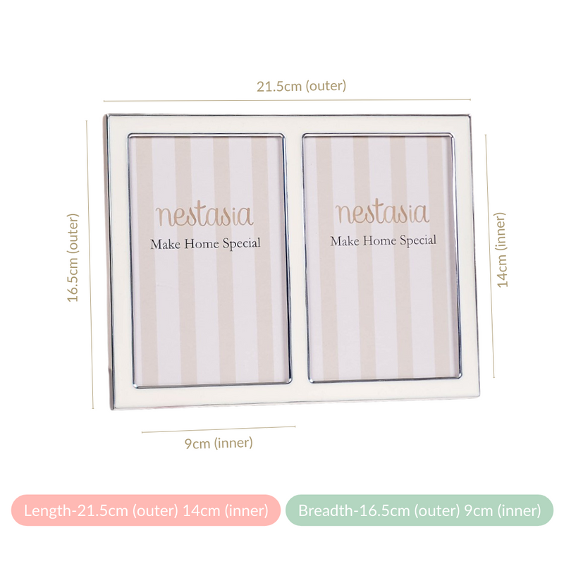 Double Collage Contemporary Picture Frame White 8.5"x6.5"- Double Collage Frame, Contemporary Picture Frame, White Photo Frame, Modern Collage Frame