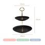 Black and Gold 2-Tier Ceramic Cupcake Stand