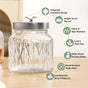 Embossed Jar With Butterfly Lid Set Of 4 700ml