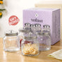 Embossed Jar With Butterfly Lid Set Of 4 700ml