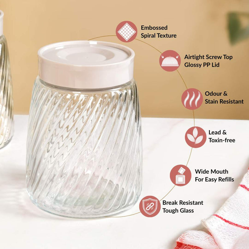 Swirl Jar With Lid Set Of 4 1300ml