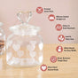 Glass Heart Knob Jar Set Of 4 700ml