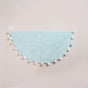 Baby Blue Pom Pom Tufted Cotton Anti Slip Floor Mat 88x47cm