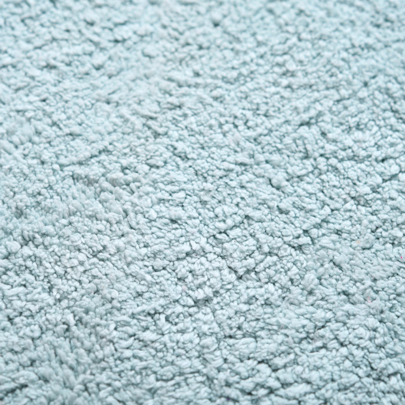 Baby Blue Pom Pom Tufted Cotton Anti Slip Floor Mat 88x47cm