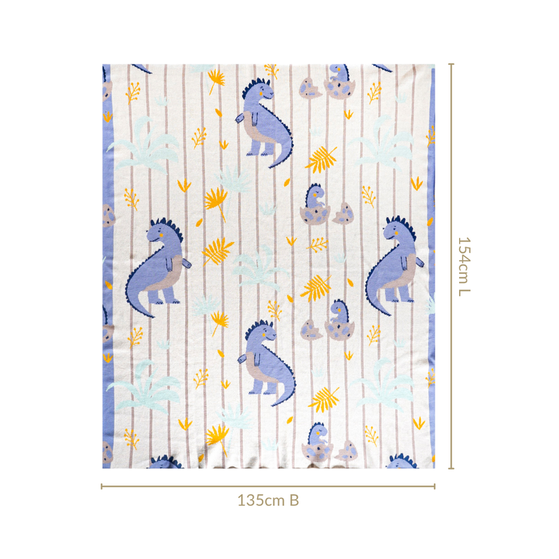 Baby Dino Knitted Kids Cotton Throw