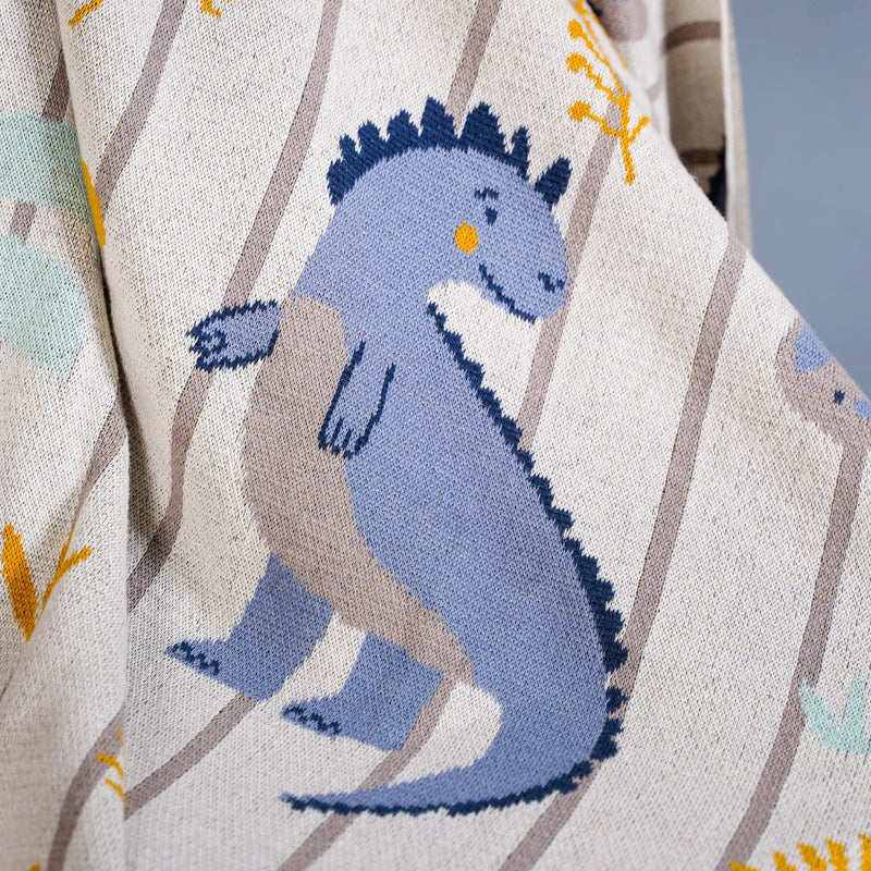 Baby Dino Knitted Kids Cotton Throw