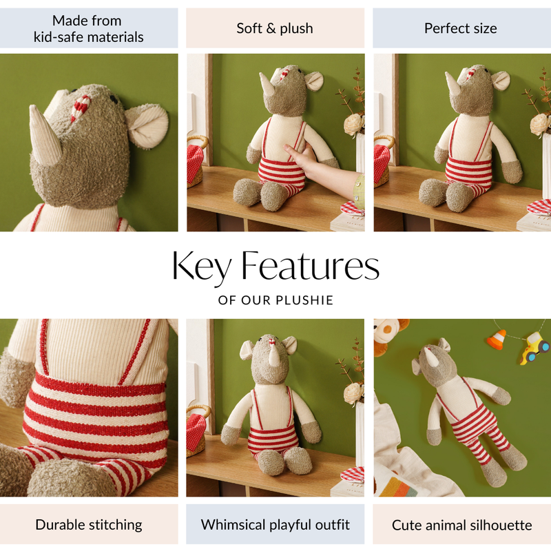 Baby Rhino Plushie For Toddlers