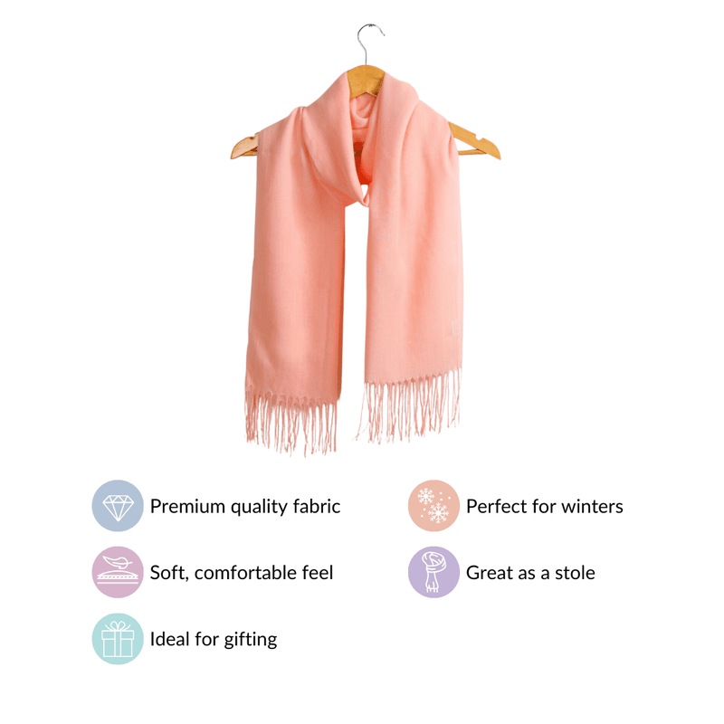 Woolen Blend Scarf Baby Pink Peach