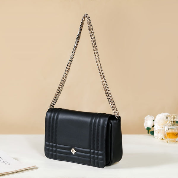 Must Have Classic Black Quilted Shoulder Bag