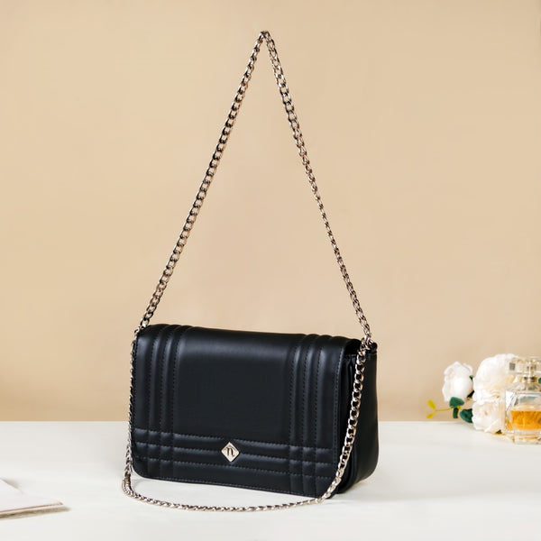 Must Have Classic Black Quilted Shoulder Bag